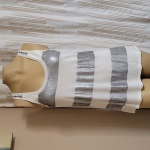 Expres White and Silver Sequinze Tank! NWT!
